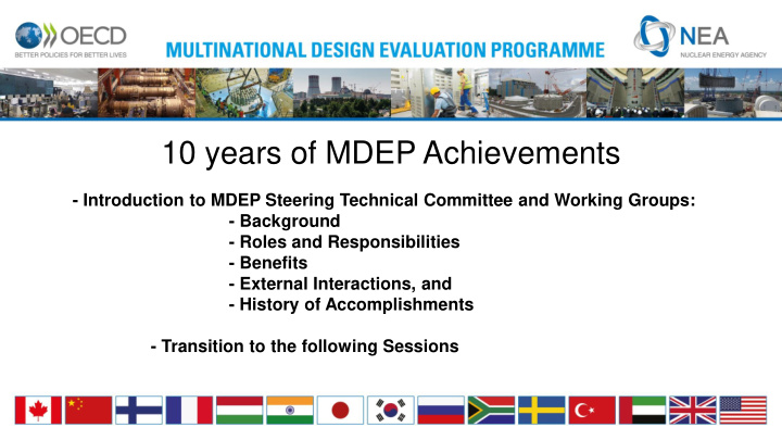 10 years of mdep achievements