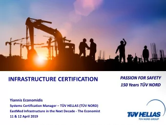 INFRASTRUCTURE CERTIFICATION  150 Years TV NORD  Yiannis Economidis  Systems Certification