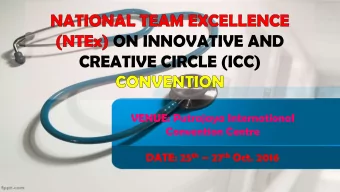 ON INNOVATIVE AND  CREATIVE CIRCLE (ICC)  VENUE: Putrajaya International  Convention Centre DATE: