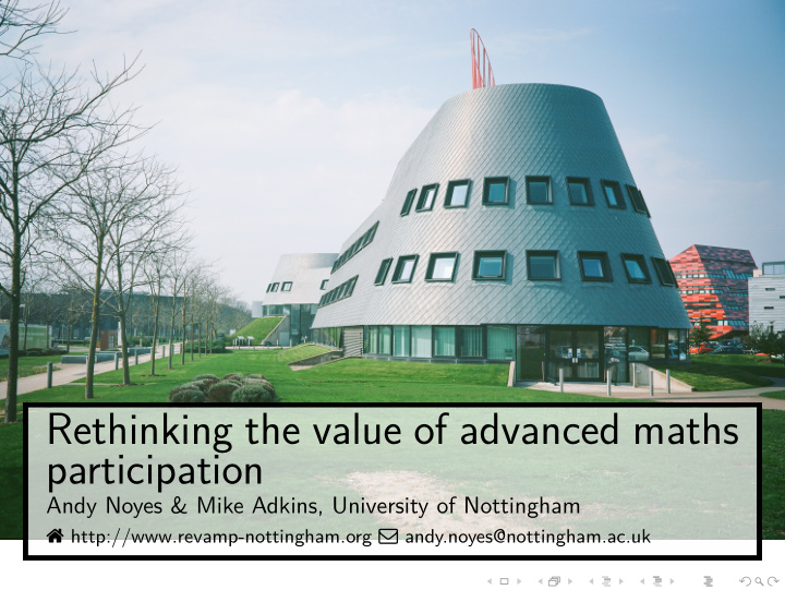 rethinking the value of advanced maths participation
