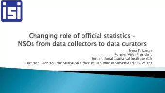 Director  General, the Statistical Office of Republic of Slovenia (2003-2013 )