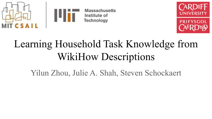 learning household task knowledge from wikihow