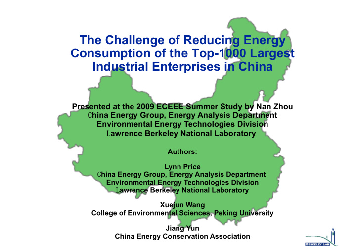 the challenge of reducing energy consumption of the top