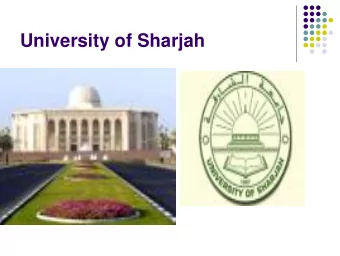 University of Sharjah  .  MISSION  The department of Physiotherapy at the University  of
