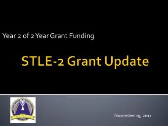 Year 2 of 2 Year Grant Funding  November 19, 2014  Data Driven Instruction (DDI)