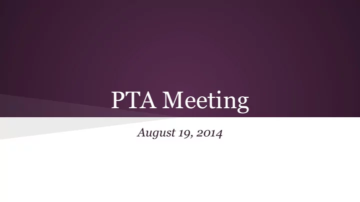 pta meeting