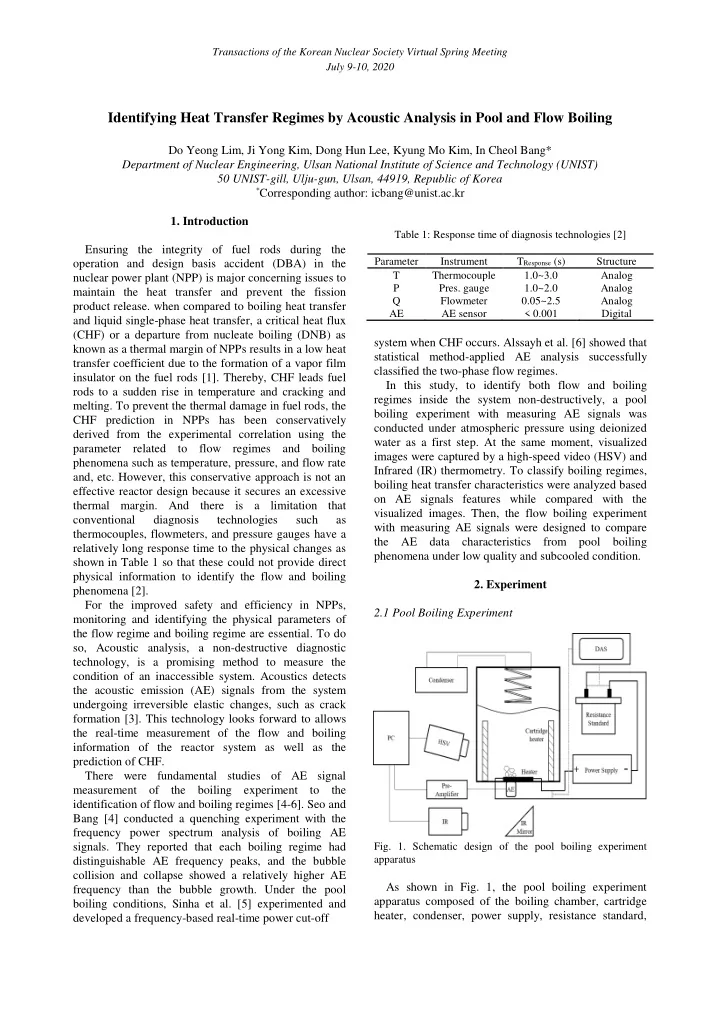 identifying heat transfer regimes by acoustic analysis in