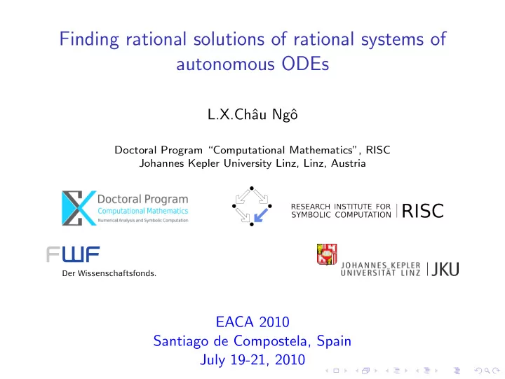 finding rational solutions of rational systems of