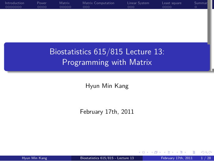 biostatistics 615 815 lecture 13