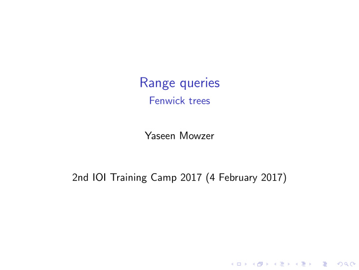 range queries