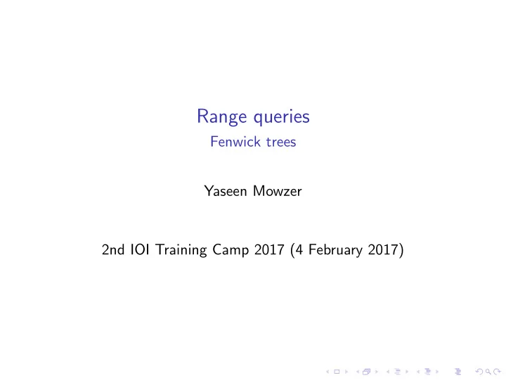 range queries