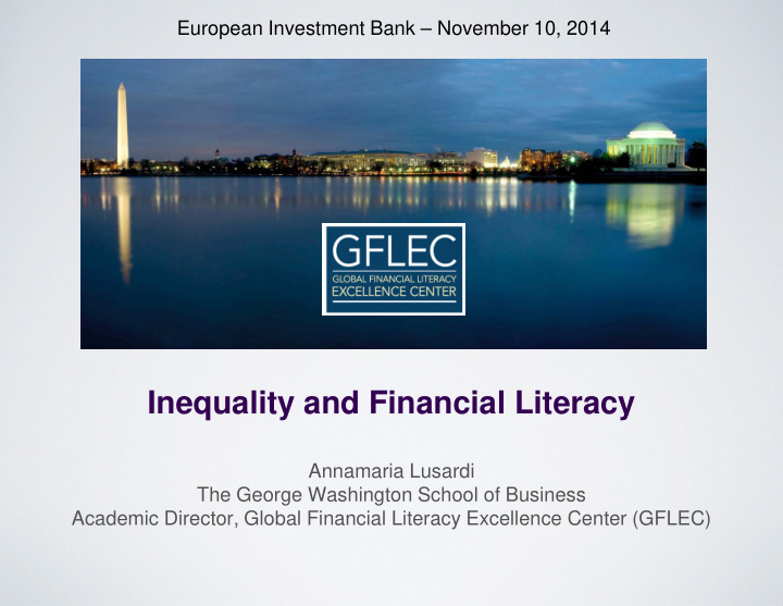 inequality and financial literacy