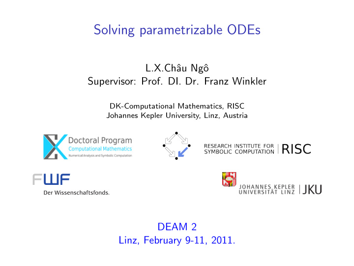 solving parametrizable odes