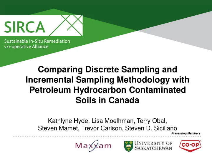 incremental sampling methodology with