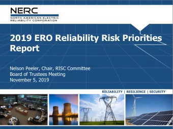 2019 ERO Reliability Risk Priorities  Report  Nelson Peeler, Chair, RISC Committee  Board of