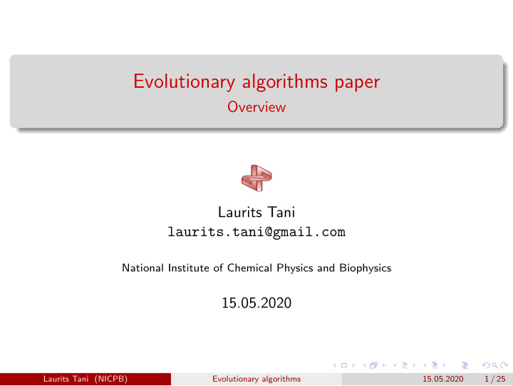 evolutionary algorithms paper