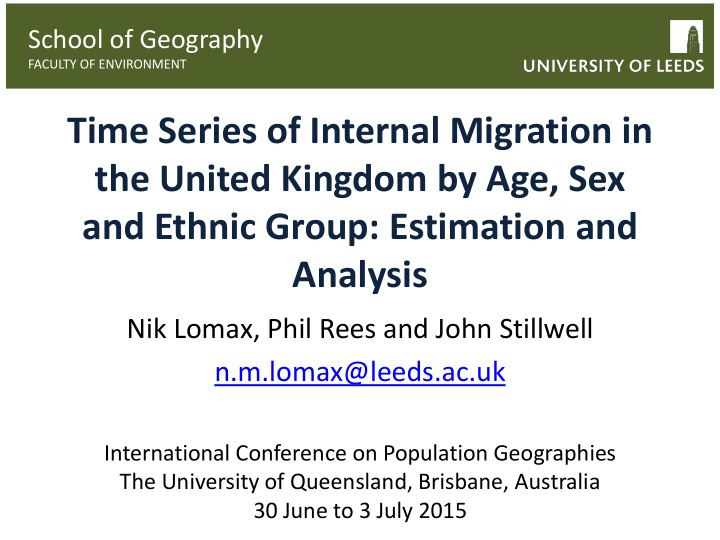 time series of internal migration in