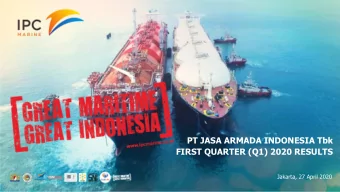 PT JASA ARMADA INDONESIA Tbk  FIRST QUARTER (Q1) 2020 RESULTS  Jakarta, 27 April 2020  1
