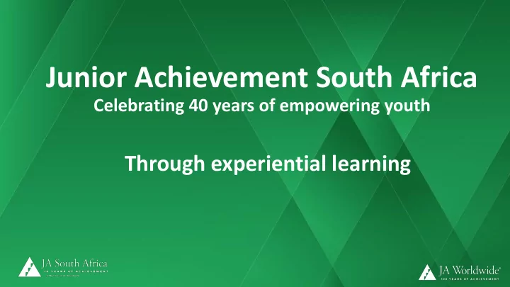 junior achievement south africa