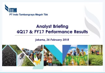 4Q17 &amp; FY17 Performance Results  Jakarta, 26 February 2018  1  Agenda  1  INTRODUCTION  2