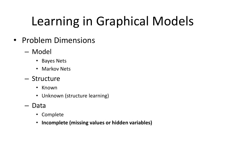 learning in graphical models