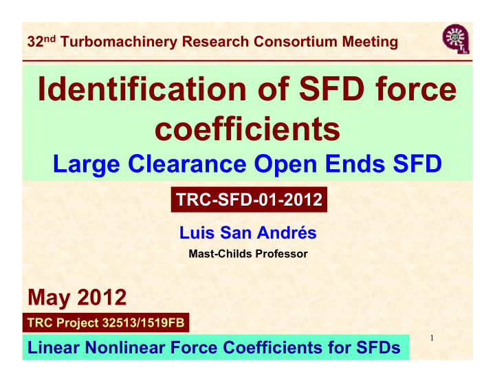 identification of sfd force coefficients