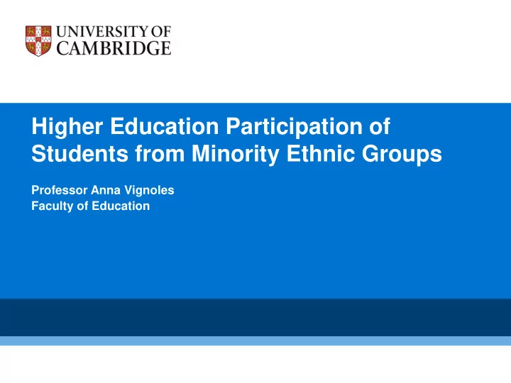higher education participation of