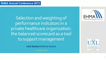 private healthcare organization:  the balanced scorecard as a tool  to support management Lara