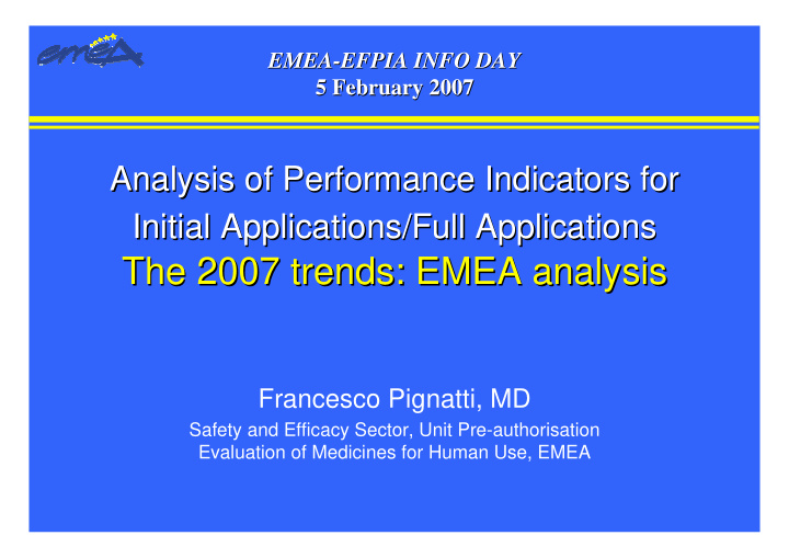 the 2007 trends emea analysis emea analysis the 2007