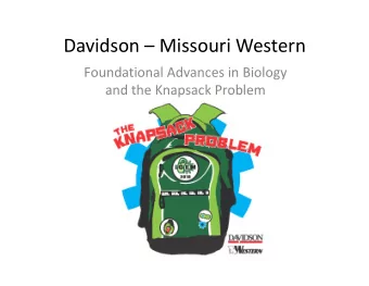 DavidsonMissouriWestern  FoundationalAdvancesinBiology