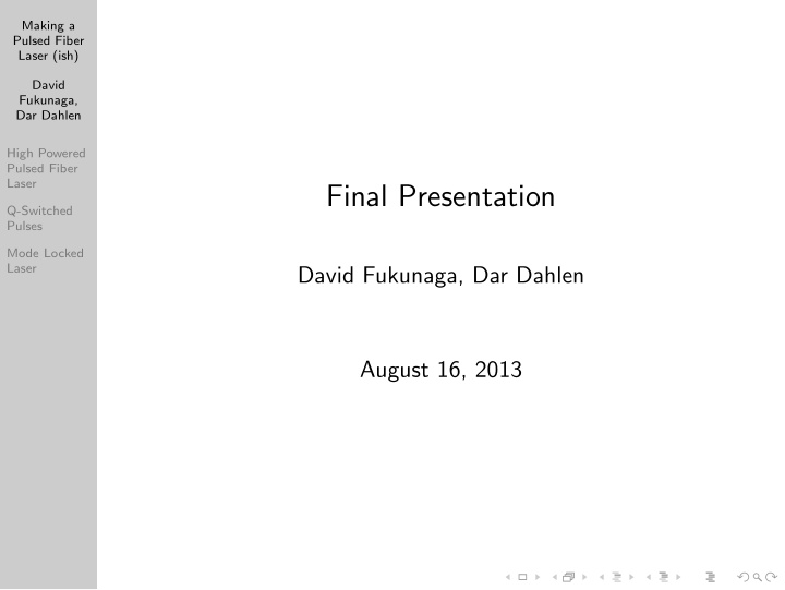 final presentation