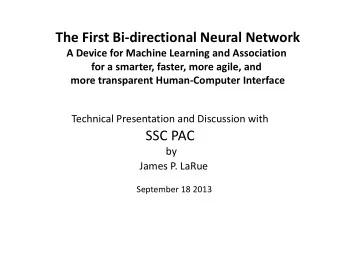 SSC PAC  by James P. LaRue  September 18 2013  Outline  Slide 3  History  Slide 4  Take