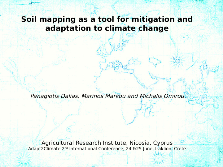 soil mapping as a tool for mitigation and adaptation to