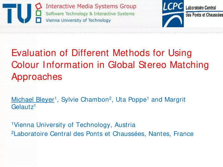 evaluation of different methods for using colour