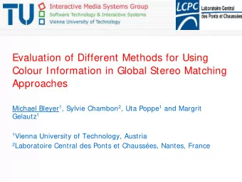 Evaluation of Different Methods for Using  Colour Information in Global Stereo Matching  Approaches