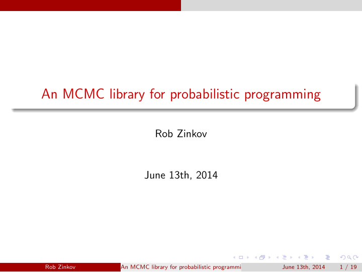 an mcmc library for probabilistic programming