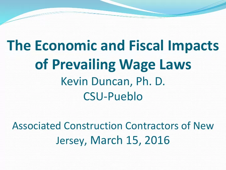 the economic and fiscal impacts