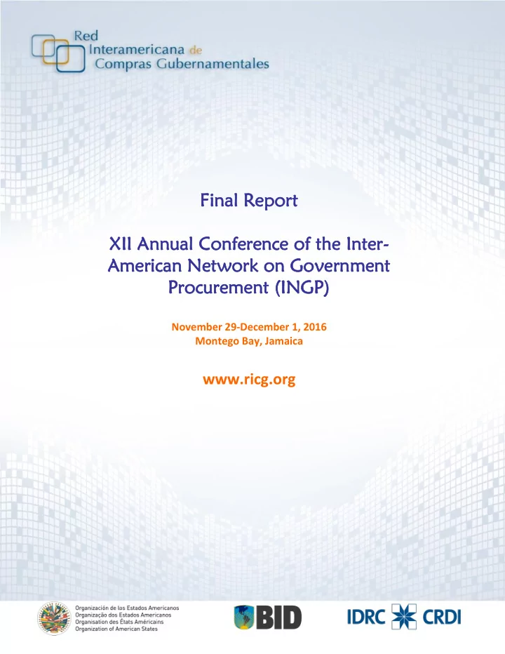 fina inal re l report port