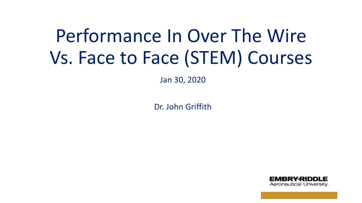 performance in over the wire vs face to face stem courses