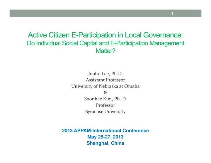 active citizen e participation in local governance