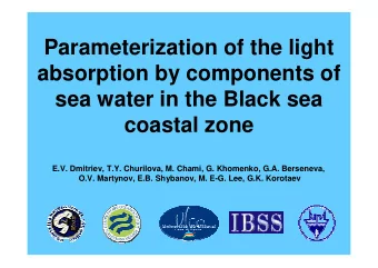 Parameterization of the light  absorption by components of  sea water in the Black sea  coastal