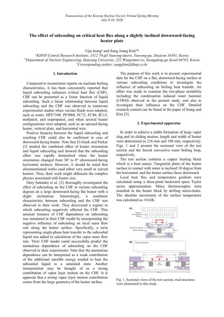 the effect of subcooling on critical heat flux along a