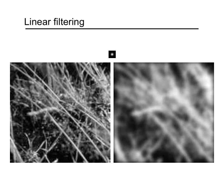 linear filtering motivation image denoising