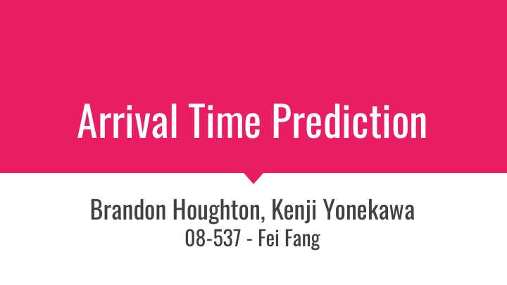 arrival time prediction