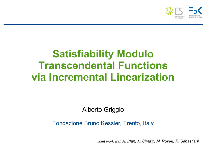 satisfiability modulo transcendental functions via