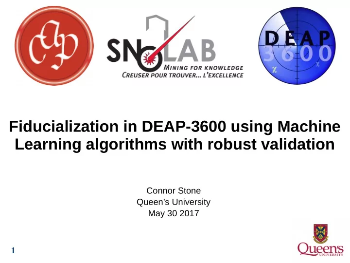fiducialization in deap 3600 using machine learning