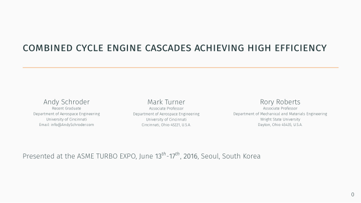 combined cycle engine cascades achieving high efficiency