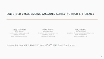combined cycle engine cascades achieving high efficiency  . Presented at the ASME TURBO EXPO, June
