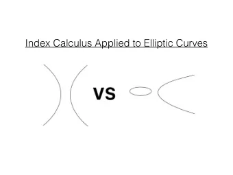 Index Calculus Applied to Elliptic Curves  Whats the Problem?  Elliptic Curve Discrete