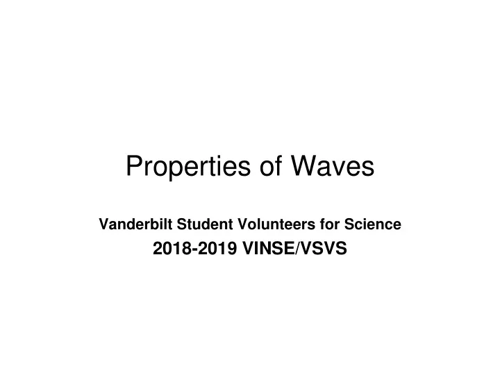 properties of waves